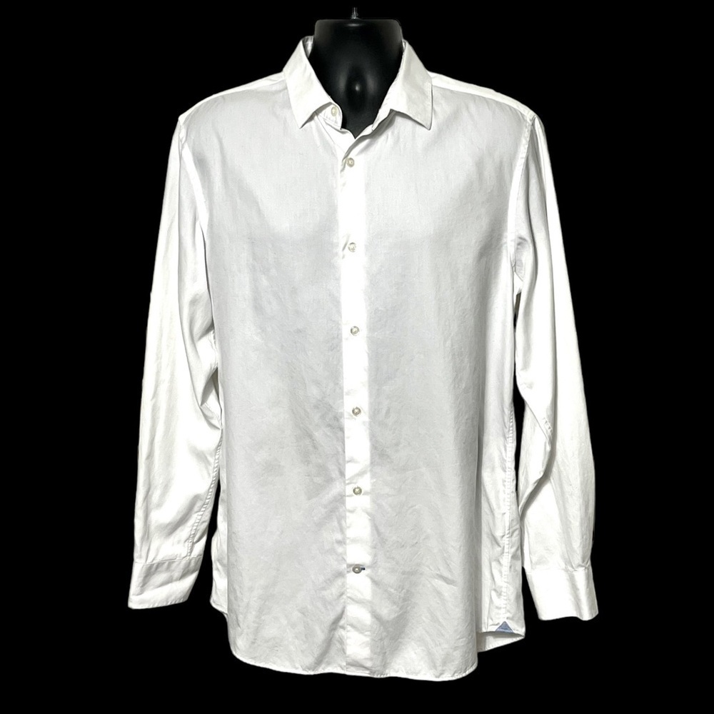 Banana Republic 80’s Two Ply Slim Fit Pima Cotton Button Down Dress Shirt Large